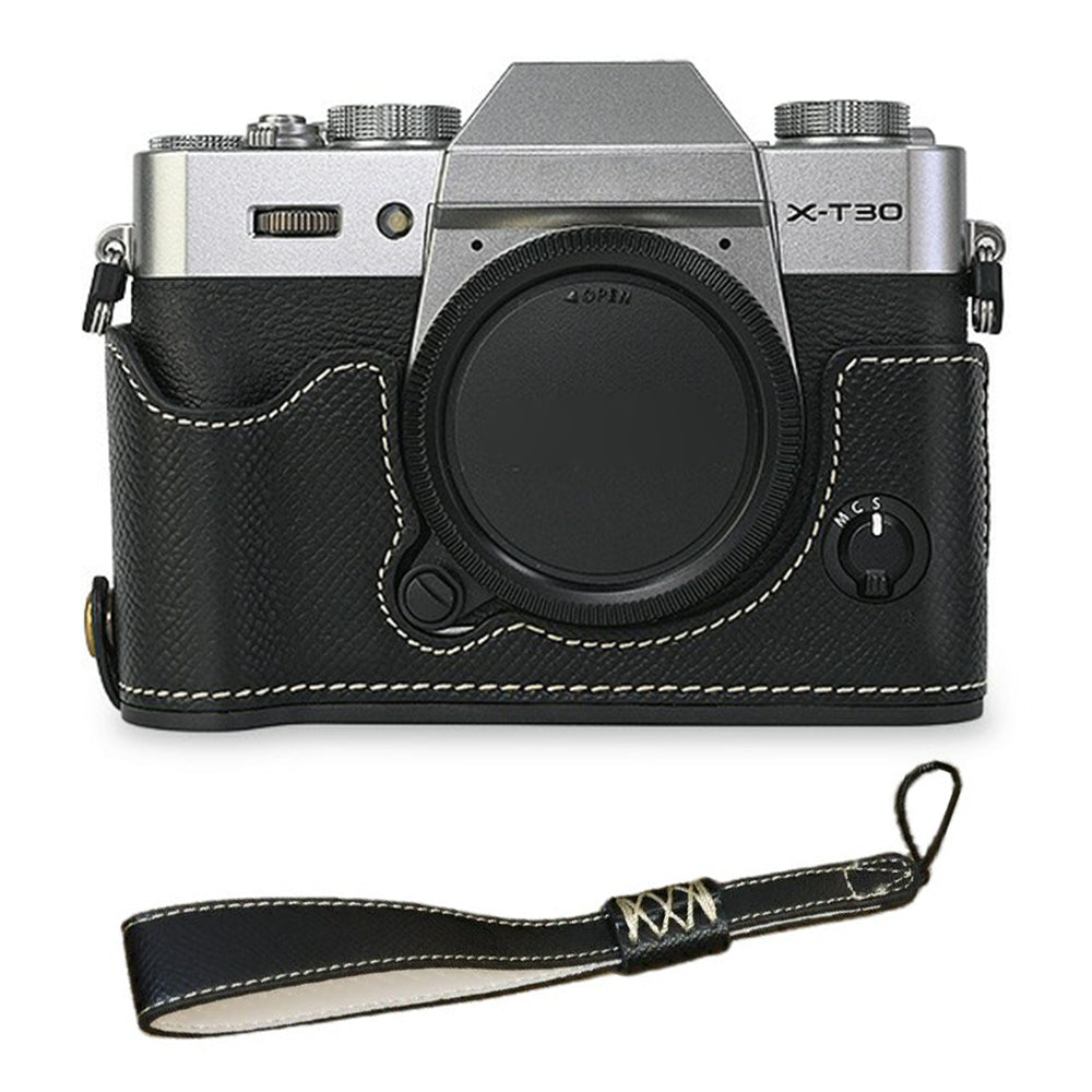 For Fujifilm XT10 / XT20 / XT30 / XT30 II PU Leather Camera Case Bottom Half-Body Protective Case with Hand Grip For Fujifilm XT10 / XT20 / XT30 / XT30 II PU Leather Camera Case Bottom Half-Body Protective Case with Hand Grip